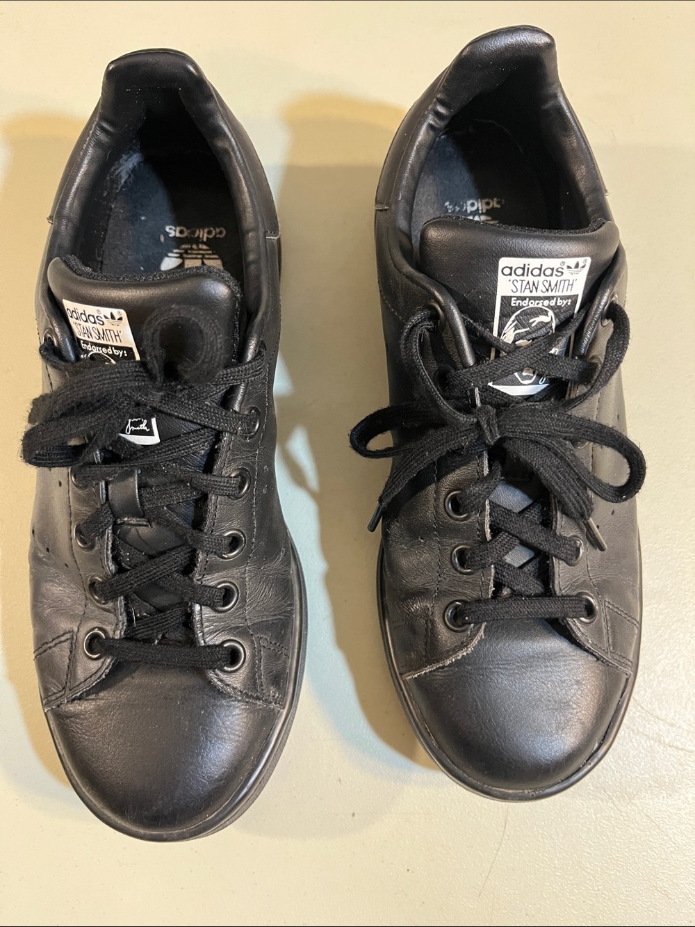 adidas Black Leather Stan Smith Sneakers
